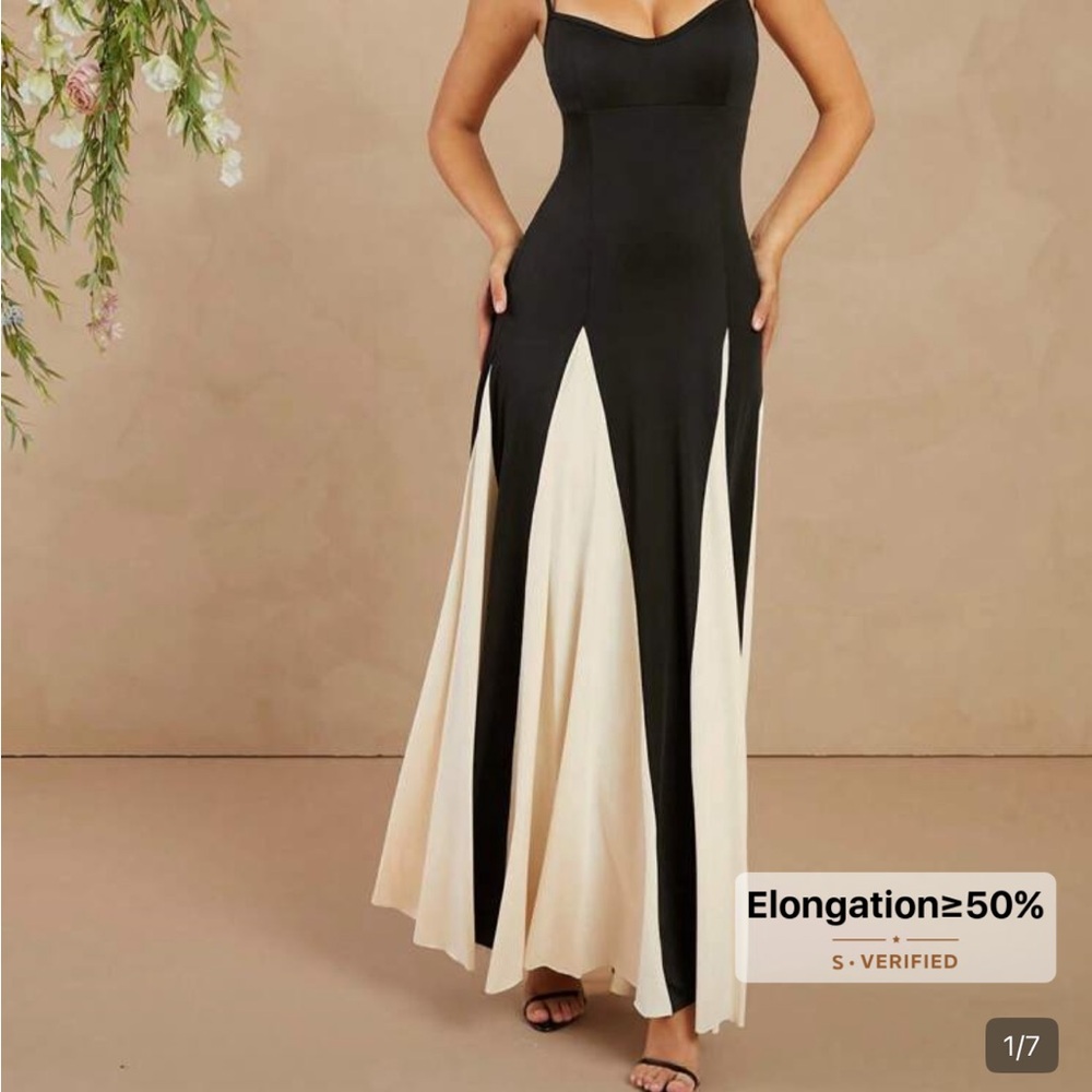 Elegant Black and white  Maxi Dress